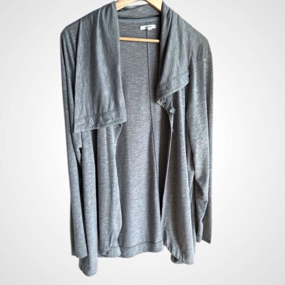 Maurices Women Knit Funnel Neck Open Front Cardigan Size 2X Gray Stretch Leisure - Picture 1 of 15